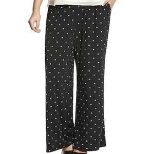 Lane Bryant Womens Black & White Polka Dot Wide Leg Pants Size 14/16